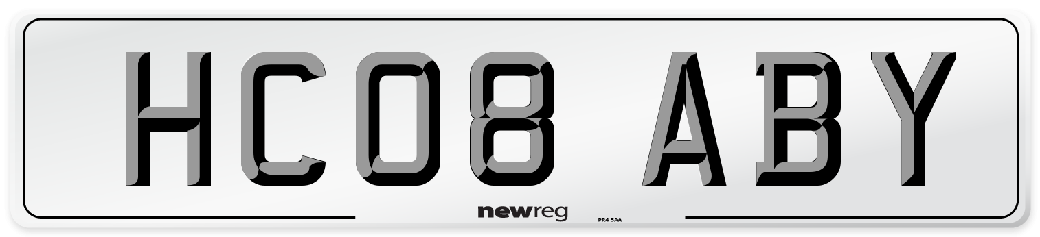 HC08 ABY Number Plate from New Reg